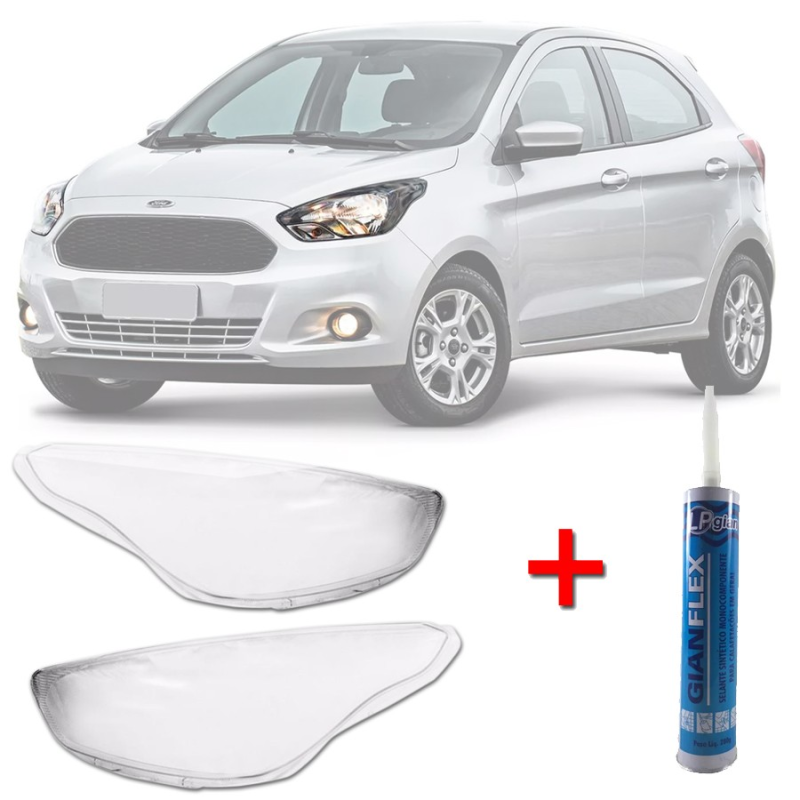 PAR LENTE DE FAROL FORD KA 2015 A 2018 COM COLA