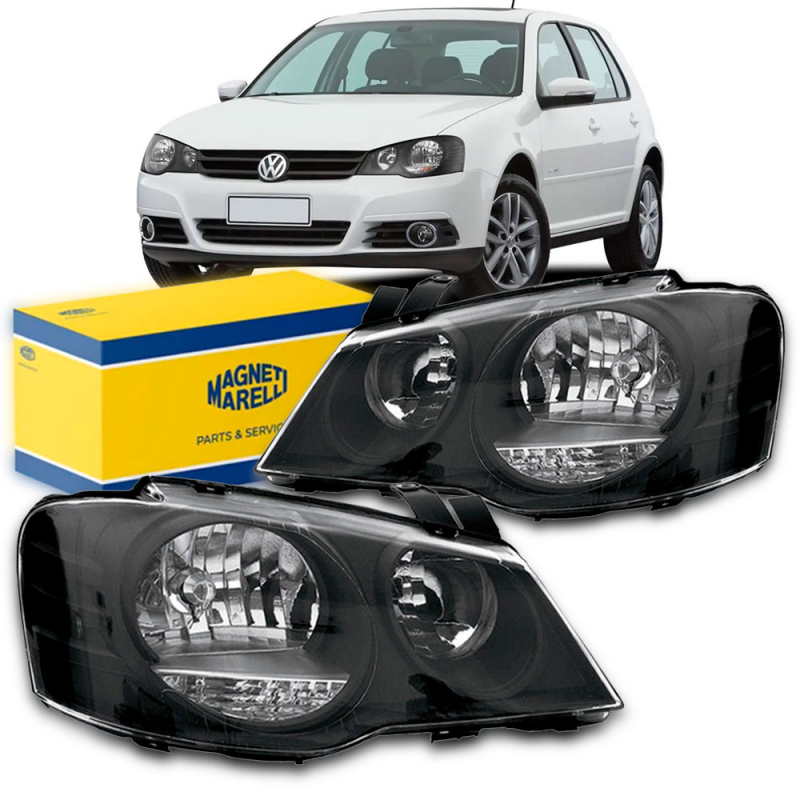 PAR FAROL GOLF 2007 08 2009 2010 2011 12 2013 NEGRO ORIGINA