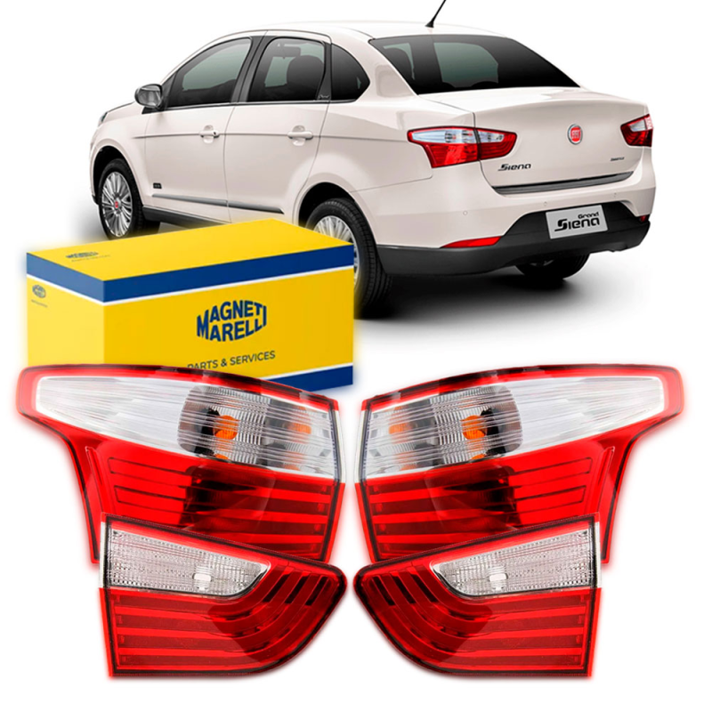 KIT LANTERNA TRASEIRA ORIGINAL FIAT GRAND SIENA 2012 A 2016 CANTO TAMPA