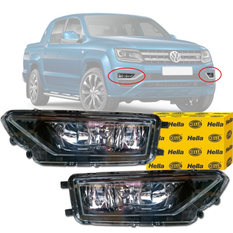PAR FAROL DE MILHA AMAROK 2017 A 2019 ORIGINAL HELLA