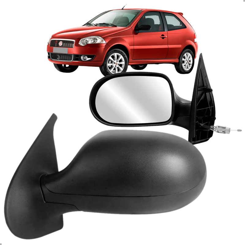 PAR RETROVISOR PALIO SIENA EL ELX 4 PORTAS 2011 A 2016 COM CONTROLE MANUAL ORIGINAL FICOSA