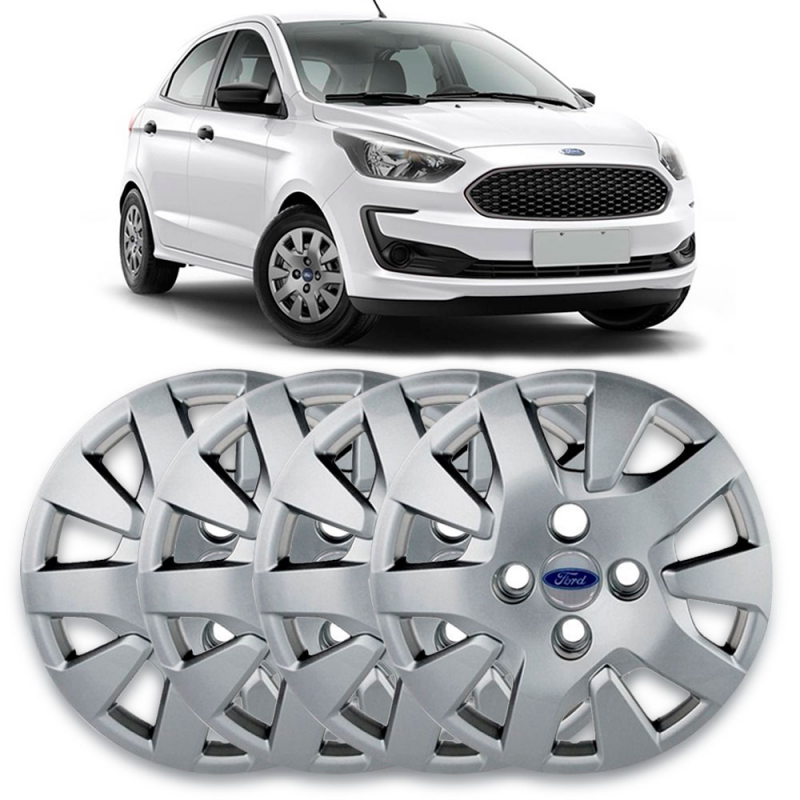 JOGO DE CALOTAS FORD KA HATCH 2019  COM EMBLEMA ARO 14