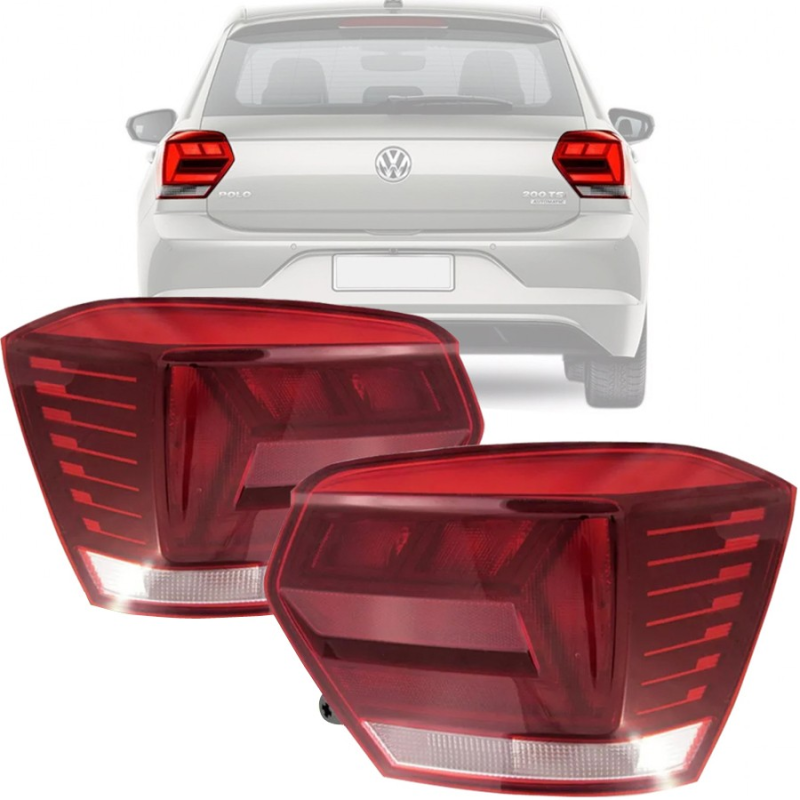 PAR LANTERNA TRASEIRA POLO HATCH 2018 E 2019 BICOLOR ORIGINAL VOLKSWAGEN