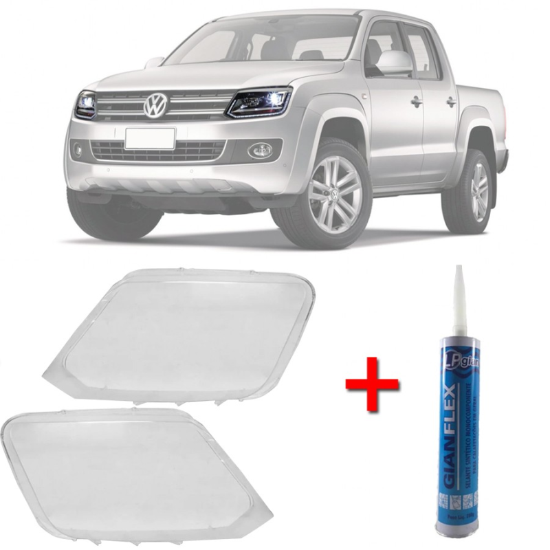 PAR LENTE DE FAROL AMAROK 2011 A 2016 COM COLA