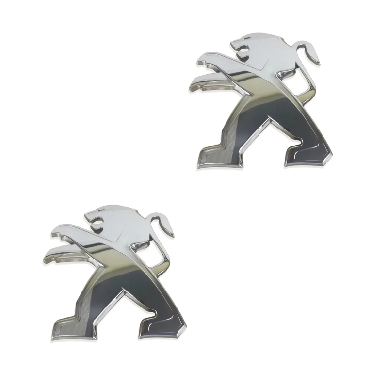 PAR EMBLEMA DIANTEIRO E TRASEIRO PEUGEOT 208 2013 A 2020 CROMADO PAR EMBLEMA DIANTEIRO E TRASEIRO PEUGEOT 208 2013 A 2020 CROMADO