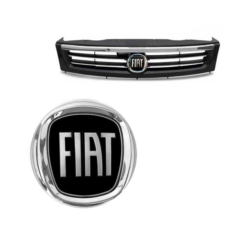 KIT GRADE COM EMBLEMA DIANTEIRO E TRASEIRO PALIO CELEBRATION ECONOMY 2004 A 2016 PRETO
