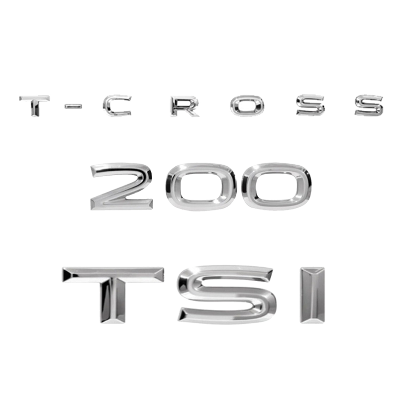 JOGO EMBLEMA PALAVRA T-CROSS 200 TSI CROMADO 2019 A 2022
