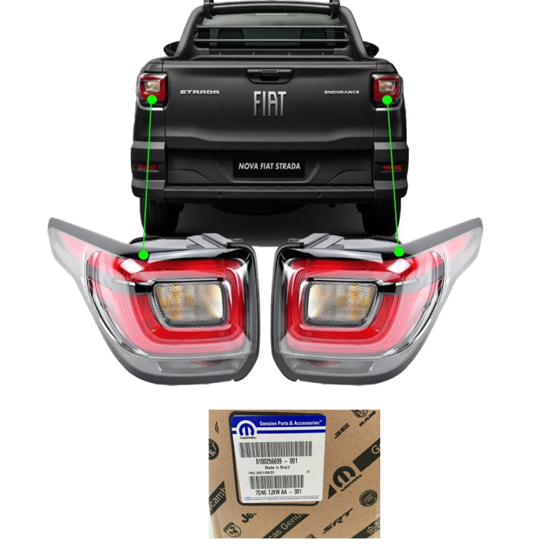 PAR LANTERNA ORIGINAL LD/LE FIAT STRADA 2021 2022 2023