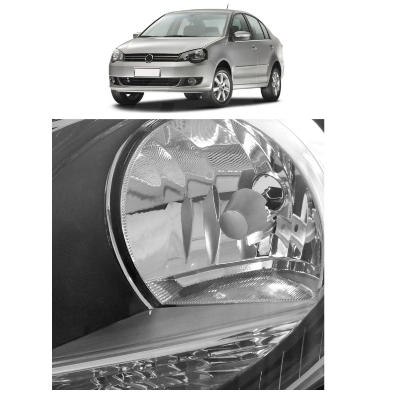 PAR FAROL MASCARA NEGRA POLO HATCH SEDAN 2012 2013 2014