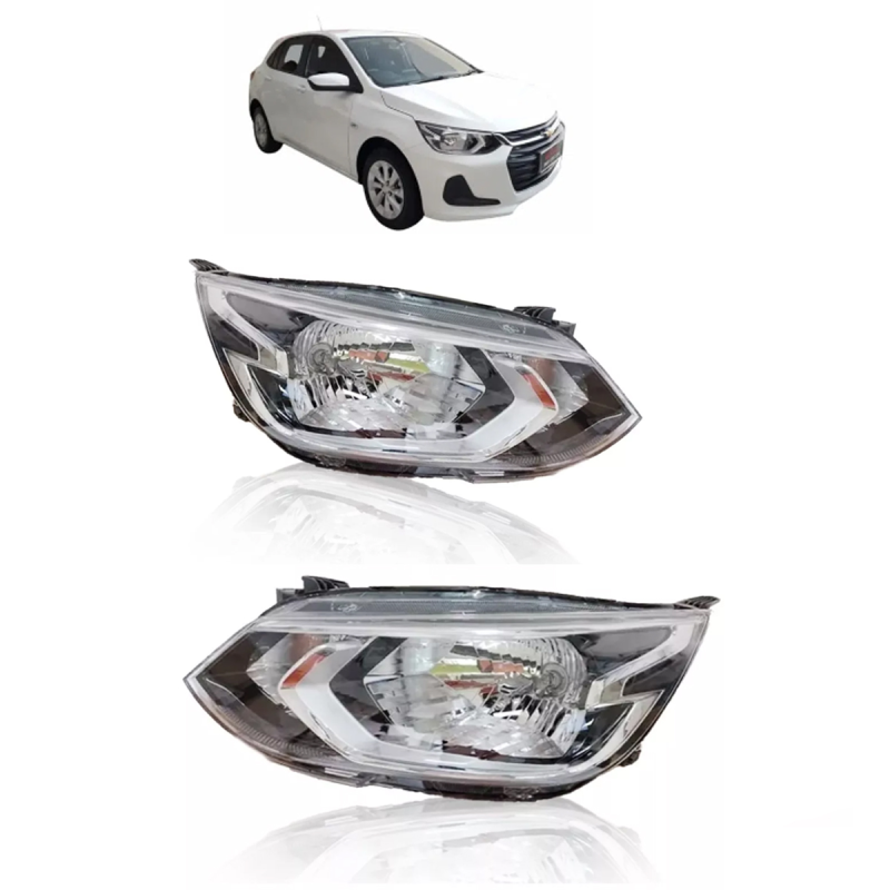 PAR FAROL LD/LE ONIX LT LTZ 2020 2021 2022 CROMADO