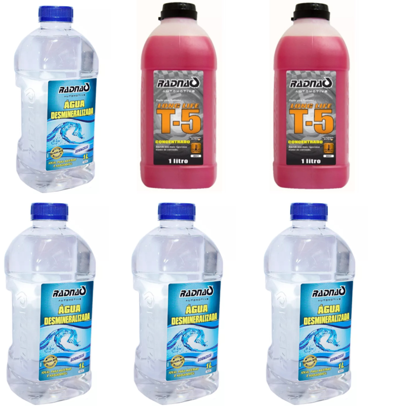KIT ADITIVO RADIADOR CONCENTRADO + áGUA DESMINERALIZADA