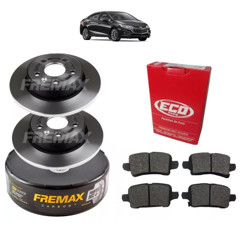 KIT DISCO TRASEIRO + PASTILHA TRASEIRA CRUZE 17 18 19 ATé 2023