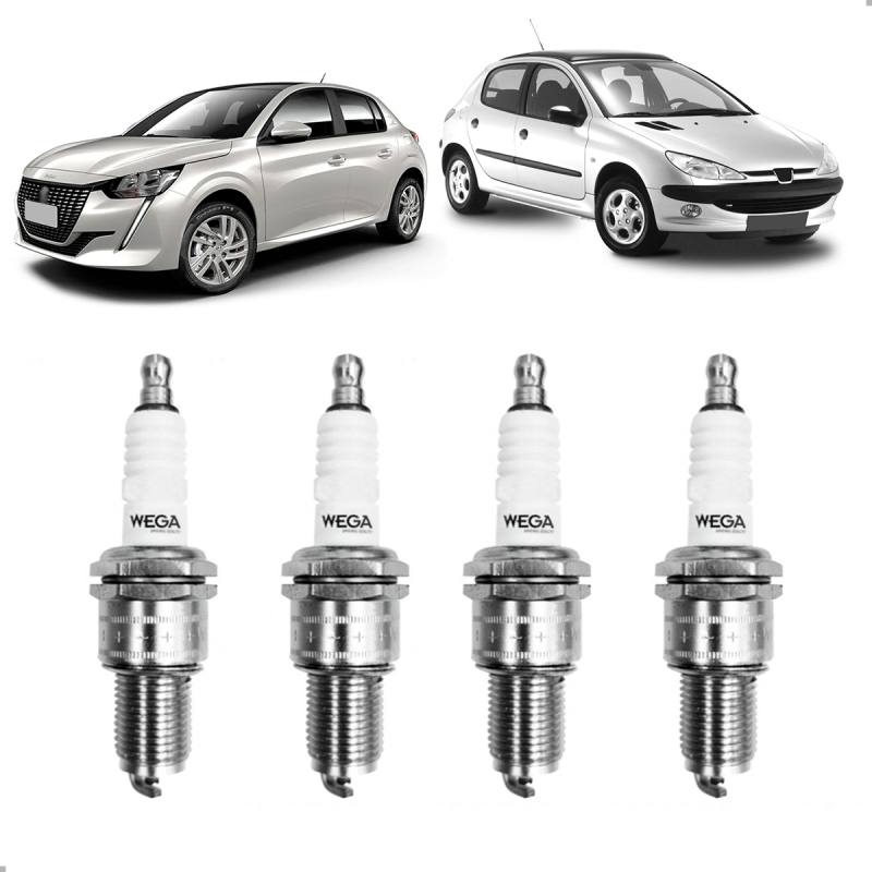 JOGO VELA DE IGNICAO PEUGEOT 206 1.6 16V 2001 A 2008 208 1.6 16V 2013 A 2022 CITROEN C3 1.6 16V 2006 A 2022