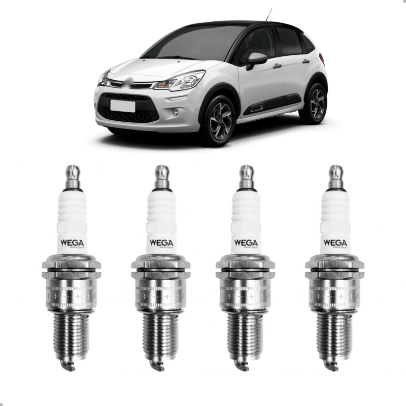 JOGO VELA DE IGNICAO PEUGEOT 206 1.6 16V 2001 A 2008 208 1.6 16V 2013 A 2022 CITROEN C3 1.6 16V 2006 A 2022