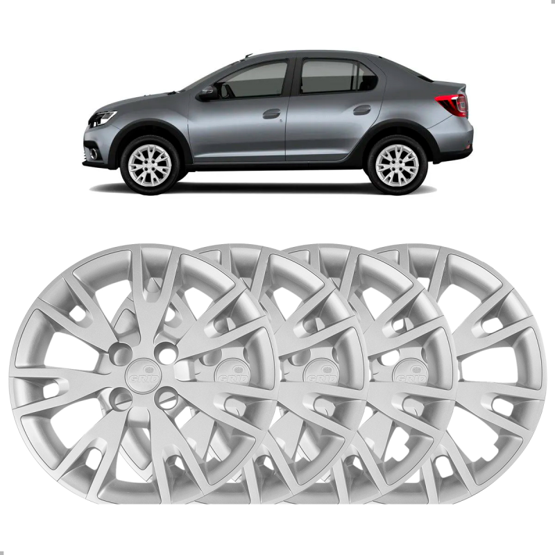 JOGO CALOTA LOGAN SANDERO 2014 A 2022 RODA ARO 15