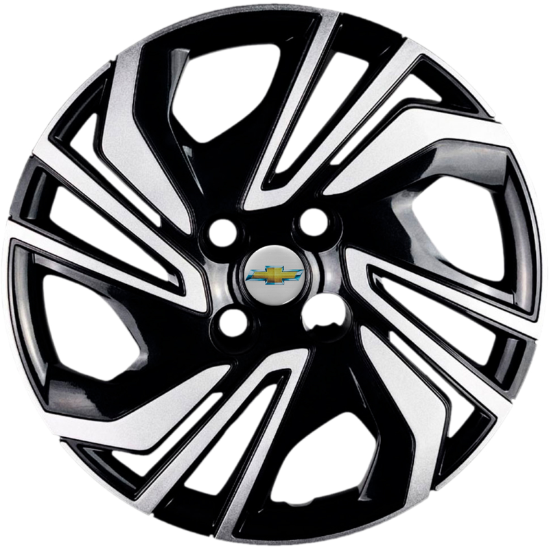 JOGO CALOTA ONIX 2023 A 2024 RODA ARO 15 PRETO/PRATA RODA ESTRELA   4 PECAS
