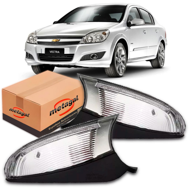 PAR PISCA RETROVISOR VECTRA 2009 2010 2011 2012 SEM LUZ CORTESIA ORIGINAL