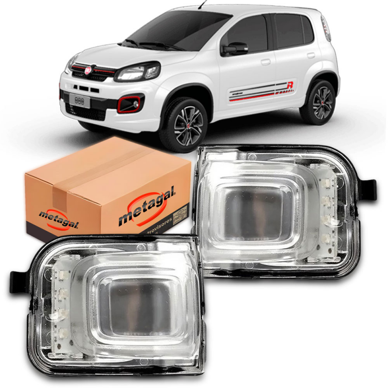 PAR PISCA RETROVISOR UNO 2011 2012 2013 2014 2015 2016 2017 2018 2019 2020 ORIGINAL