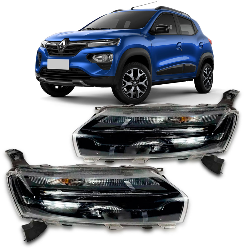 PAR FAROL KWID 2022 2023 2024 SUPERIOR COM LED