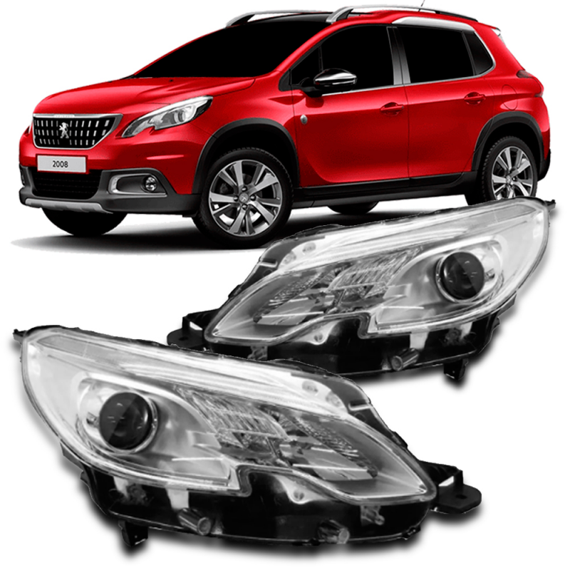 PAR FAROL PEUGEOT 208 2015 2016 2017 2018 2019 CROMADO ORIGINAL