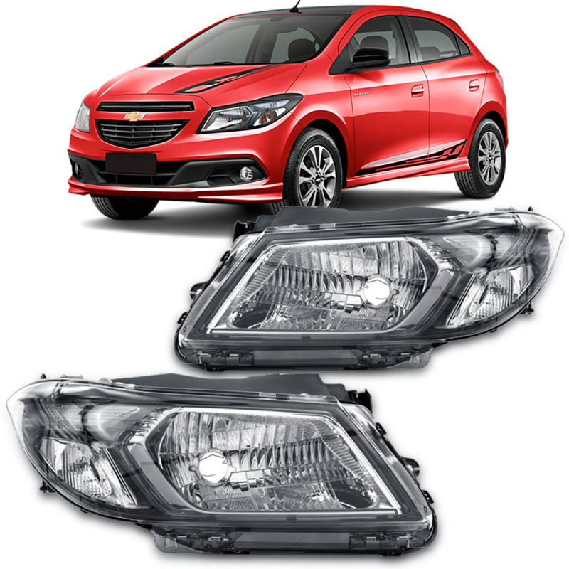 PAR FAROL ONIX PRISMA 2013 2014 2015 2016 MASCARA NEGRA ORIGINAL