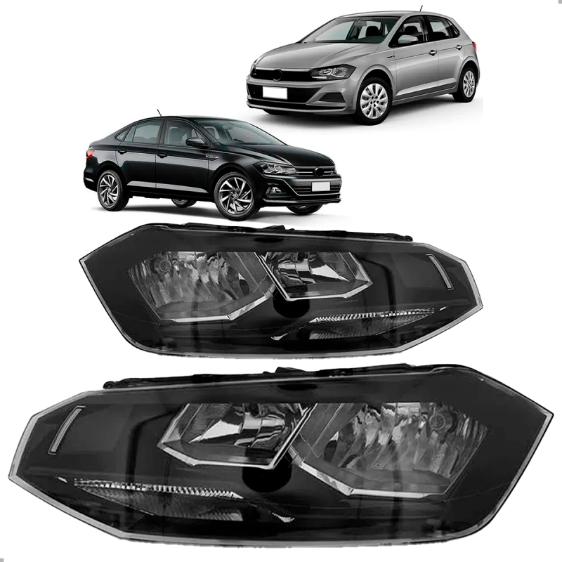 PAR FAROL POLO 2018 2019 2020 2021 2022 MASCARA NEGRA ORIGINAL
