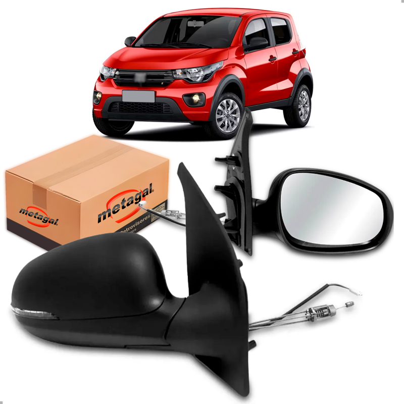 PAR RETROVISOR MOBI 2016 2017 2018 2019 2020 2021 2022 MANUAL COM PISCA ORIGINAL
