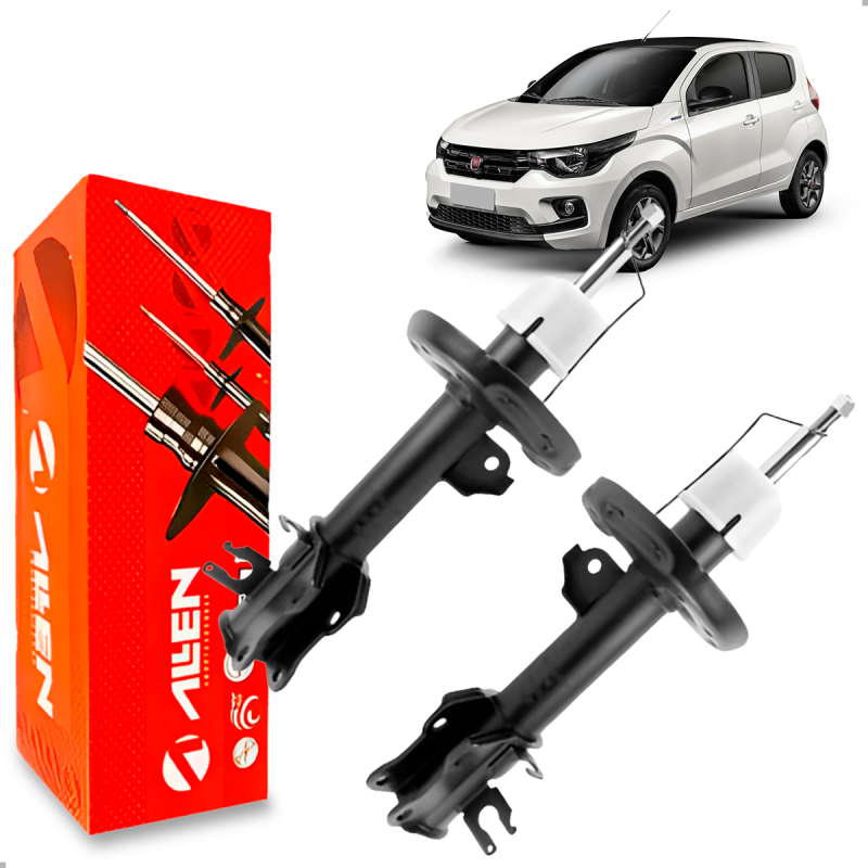 PAR AMORTECEDOR DIANTEIRO MOBI 2016 A 2022 COM BARRA ESTABILIZADORA