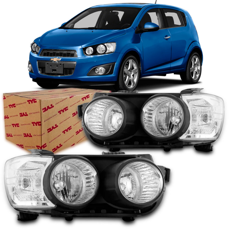 PAR FAROL SONIC 2012 2013 2014 ARO CROMADO