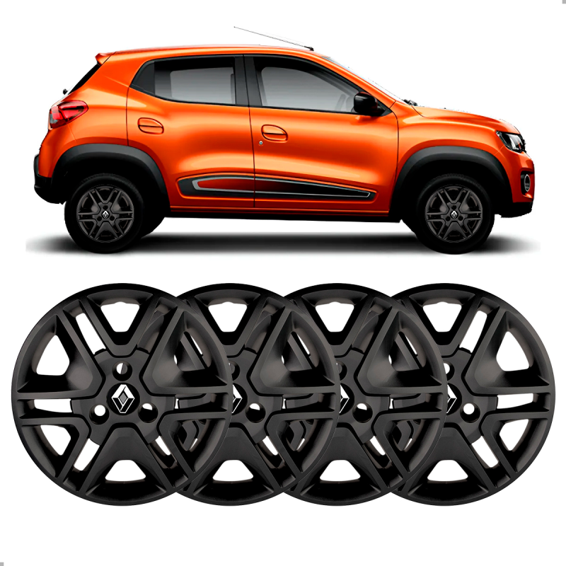 JOGO CALOTA KWID 2018 A 2020 PRETO FOSCO ARO 14