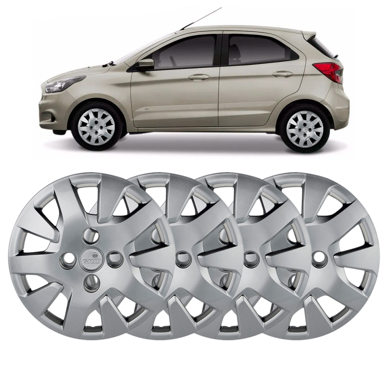 JOGO CALOTA FORD KA 2019 A 2022 RODA ARO 14 CUBO BAIXO