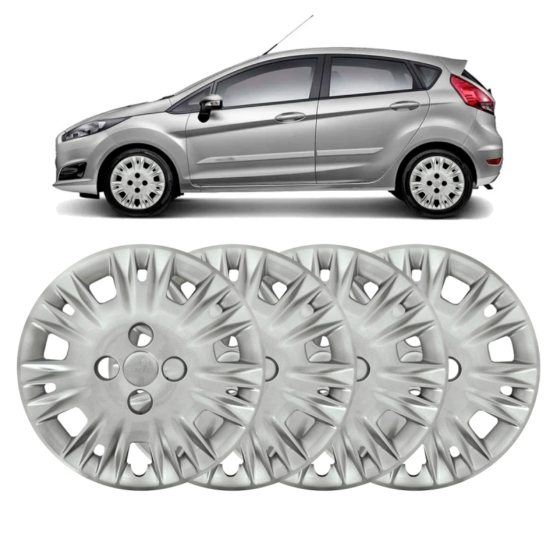 JOGO CALOTA FORD NEW FIESTA 2013 A 2016 RODA ARO 15 CUBO PADRAO