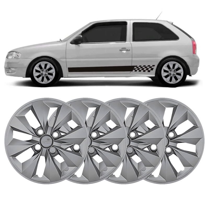 JOGO CALOTA GOL G4 2006 A 2014 RODA ARO 13 CUBO ALTO