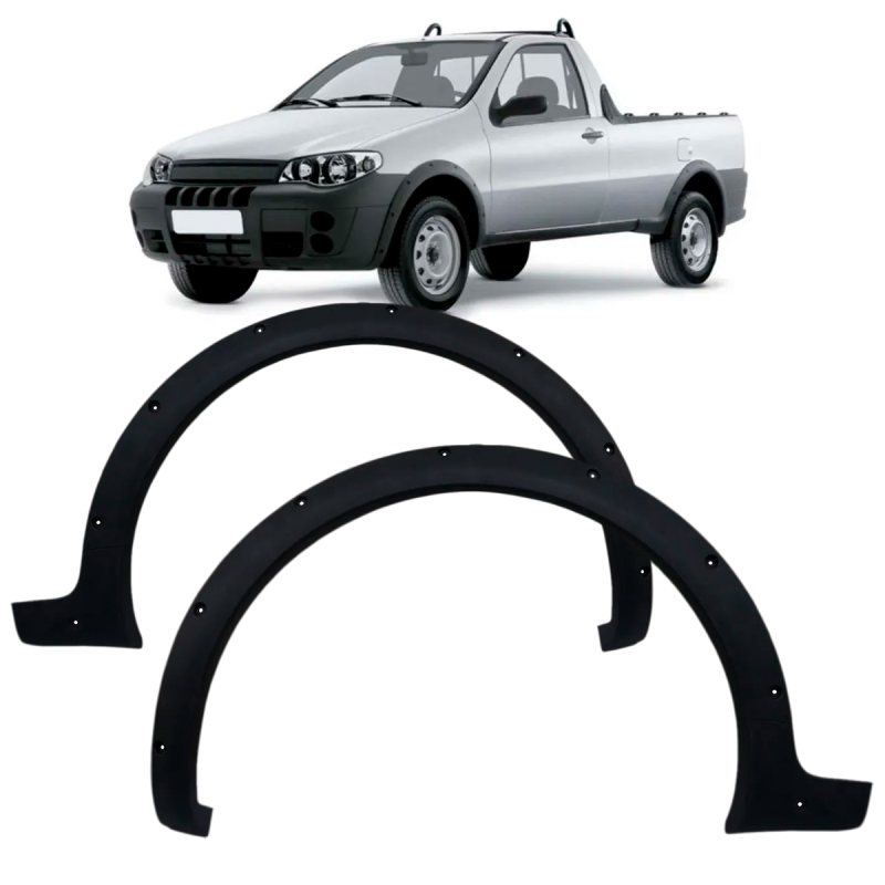 PAR MOLDURA DO PARALAMA STRADA 2004 A 2007 PRETA TEXTURIZADA