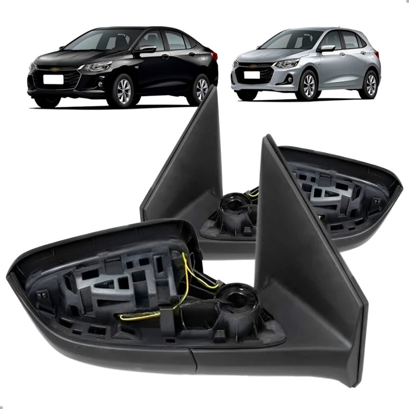 PAR RETROVISOR ORIGINAL ONIX HATCH/PLUS 2020 A 2023 ELETRICO SEM CAPA