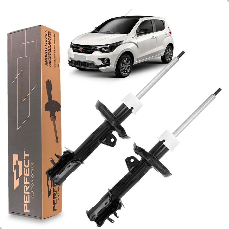 PAR AMORTECEDOR DIANTEIRO MOBI 2016 2017 2018 2019 2020 2021 2022 COM BARRA ESTABILIZADORA