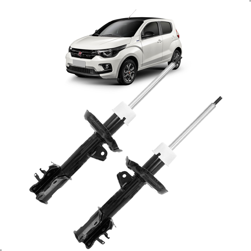 PAR AMORTECEDOR DIANTEIRO MOBI 2016 2017 2018 2019 2020 2021 2022 COM BARRA ESTABILIZADORA