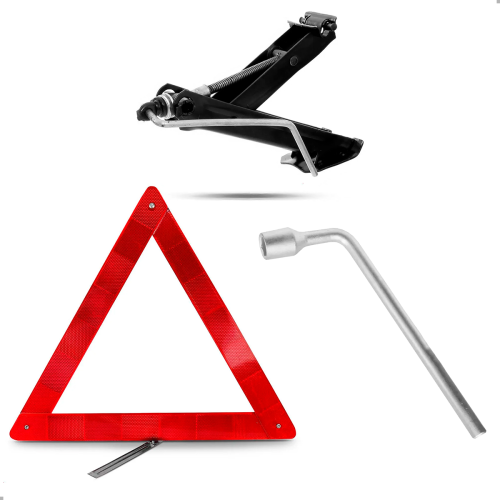 KIT SEGURANCA TRIANGULO MACACO JOELHO COM CHAVE DE RODA EM FORMATO L 19MM