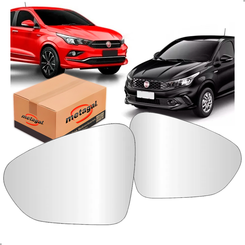 PAR LENTE DO RETROVISOR COM BASE ORIGINAL ARGO CRONOS 2017 A 2022