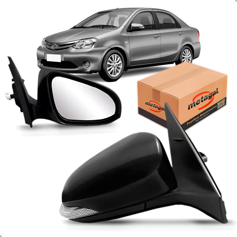 PAR RETROVISOR ETIOS 2014 A 2018 ELETRICO COM PISCA