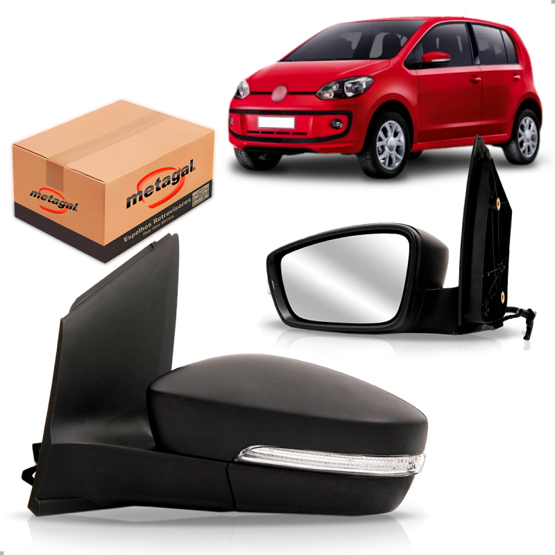 PAR RETROVISOR ORIGINAL UP 2014 A 2022 REGULADOR ELETRICO COM PISCA
