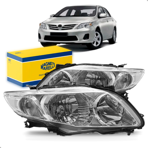 PAR FAROL ORIGINAL COROLLA 2009 A 2011 CROMADO