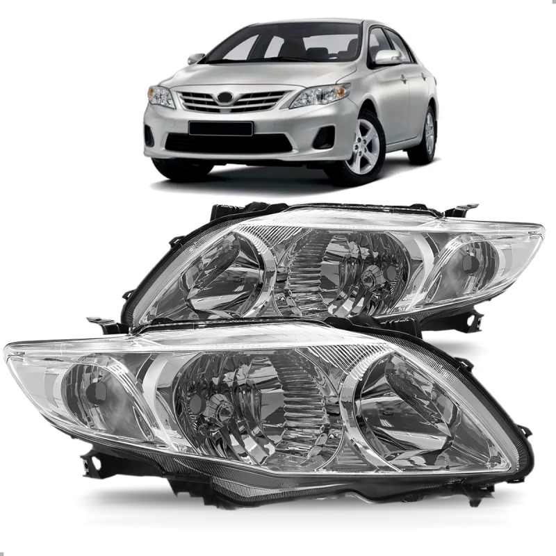 PAR FAROL ORIGINAL COROLLA 2009 A 2011 CROMADO