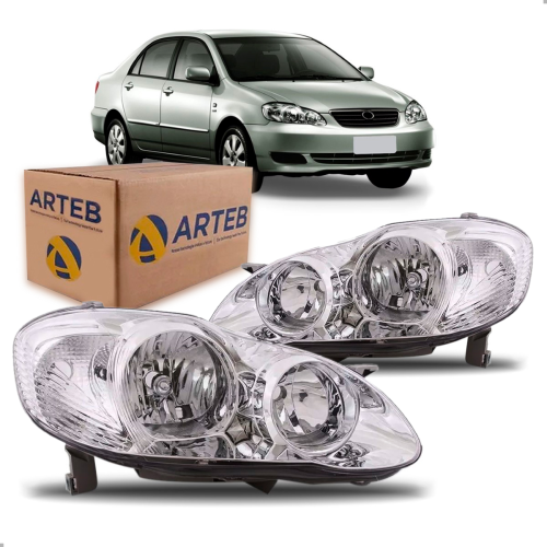 PAR FAROL ORIGINAL COROLLA 2003 A 2004 CROMADO