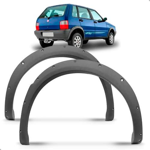 PAR MOLDURA DA LATERAL TRASEIRA UNO WAY 2004 A 2012 CINZA