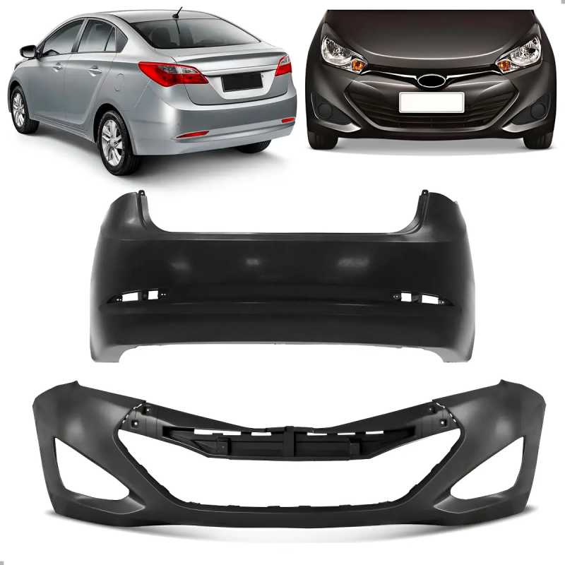 KIT PARACHOQUE DIANTEIRO TRASEIRO ORIGINAL HB20S SEDAN 2013 A 2015
