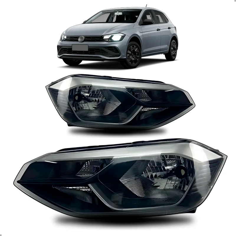 PAR FAROL POLO TRACK 2023 A 2024 MASCARA NEGRA