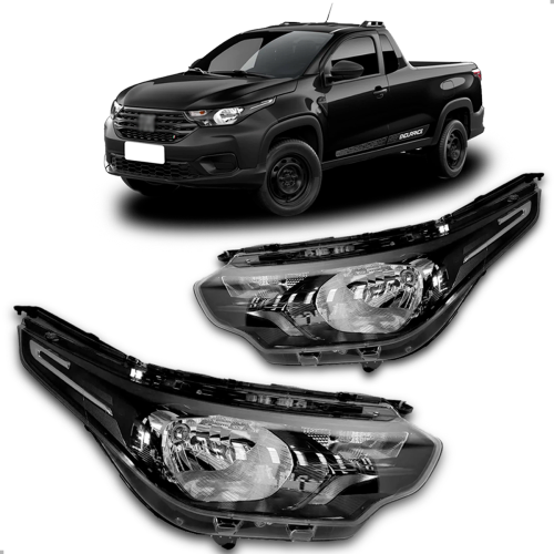 PAR FAROL STRADA 2020 2021 2022 MASCARA NEGRA FOCO SIMPLES
