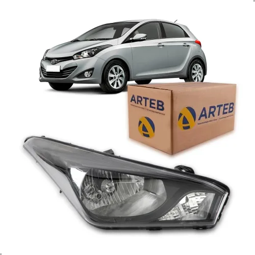 0160800 Farol Original Hb20 Hb20s 2012 A 2019 Lado Direito Mascara Negra