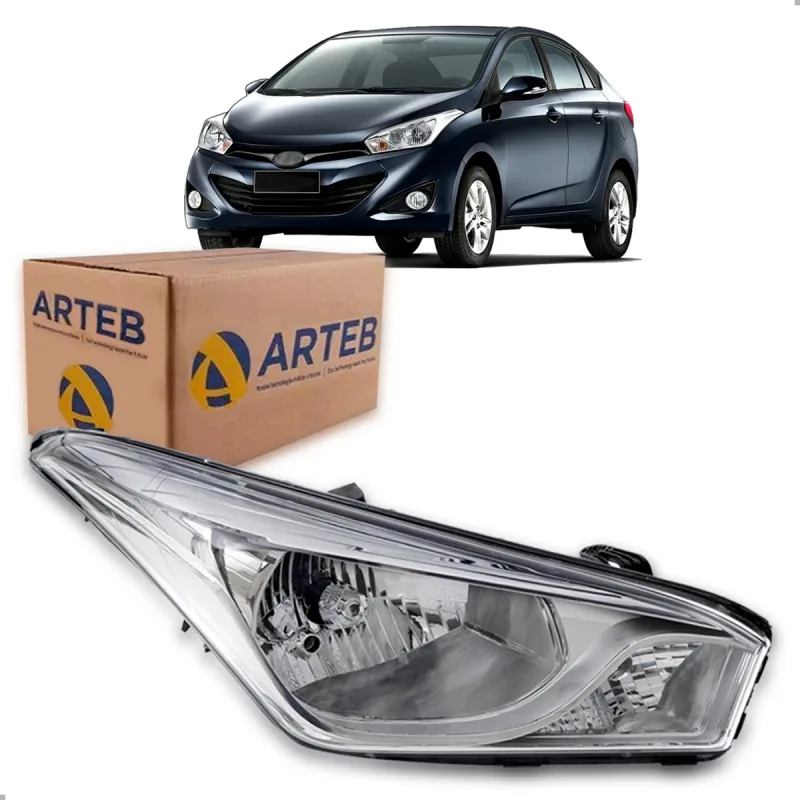 0160798 Farol Original Hb20 Hb20s 2012 A 2019 Lado Direito Cromado